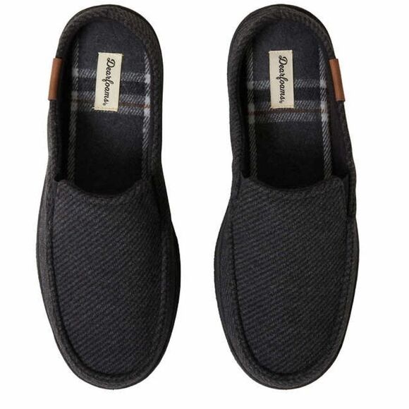 NWT! Men's Black Dearfoam Slippers - Size Small - Picture 1 of 6